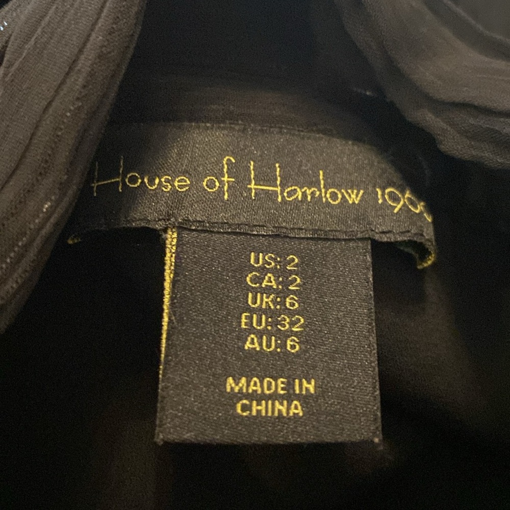 House Of Harlow 1960 western Ruched Black Long sleeve Mini Dress - Picture 6 of 6